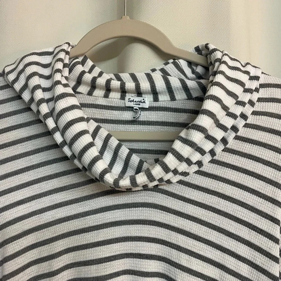 Splendid Anthropologie striped  cowl neck long sleeve long sweater size large - Picture 3 of 5